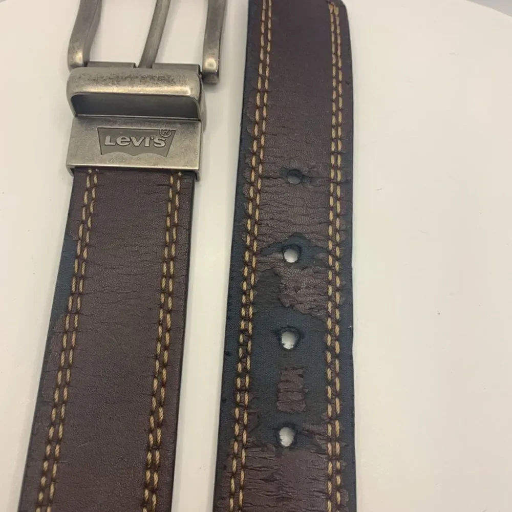 Levis Black and Brown Leather Reversible Belt
